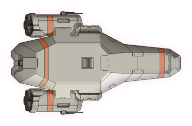 Concept art depicting an early rendition of the Kestrel vessel. Credit: Justin Ma.