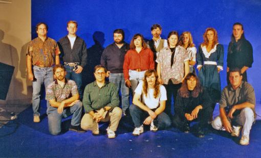 Jensen (top, center) and her development team for Gabriel Knight: Sins of the Fathers.